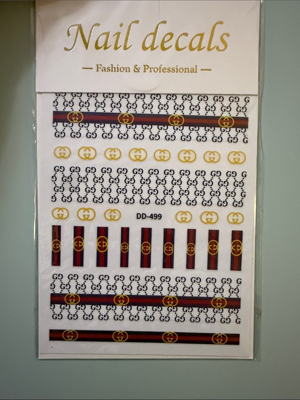 Gold & Black Nail Decal Strips - Fashion Nail Art